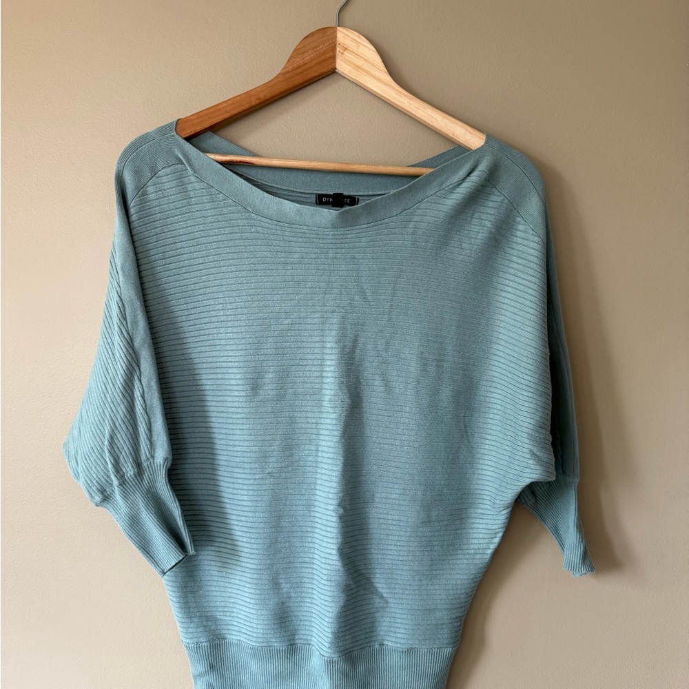 Dynamite Soft Teal Crew Neck Sweater